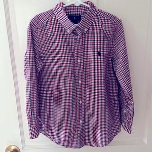 Boys Ralph Lauren plaid button down long sleeve shirt